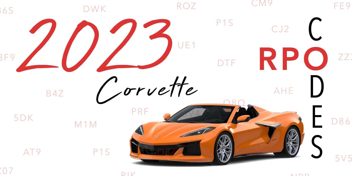 2023 Corvette RPO Codes