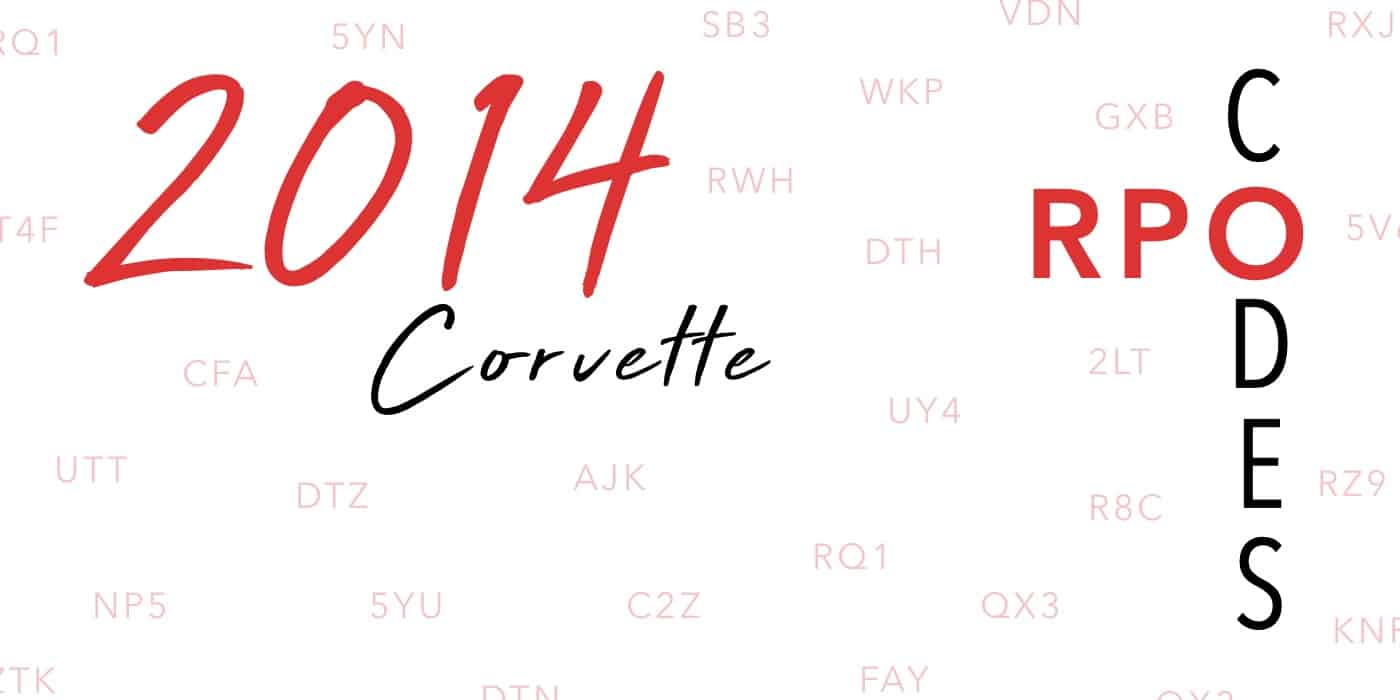 2014 Corvette RPO Codes Banner