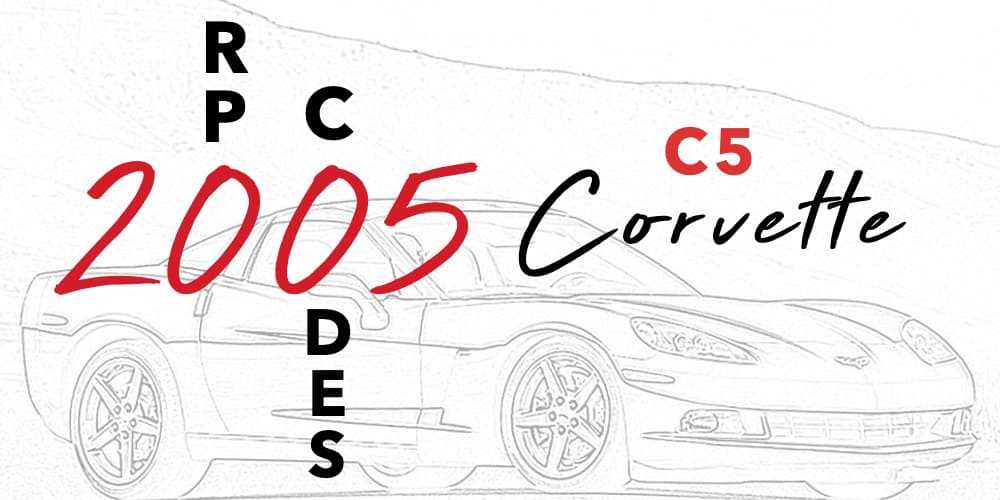 2005 Corvette RPO Codes Banner