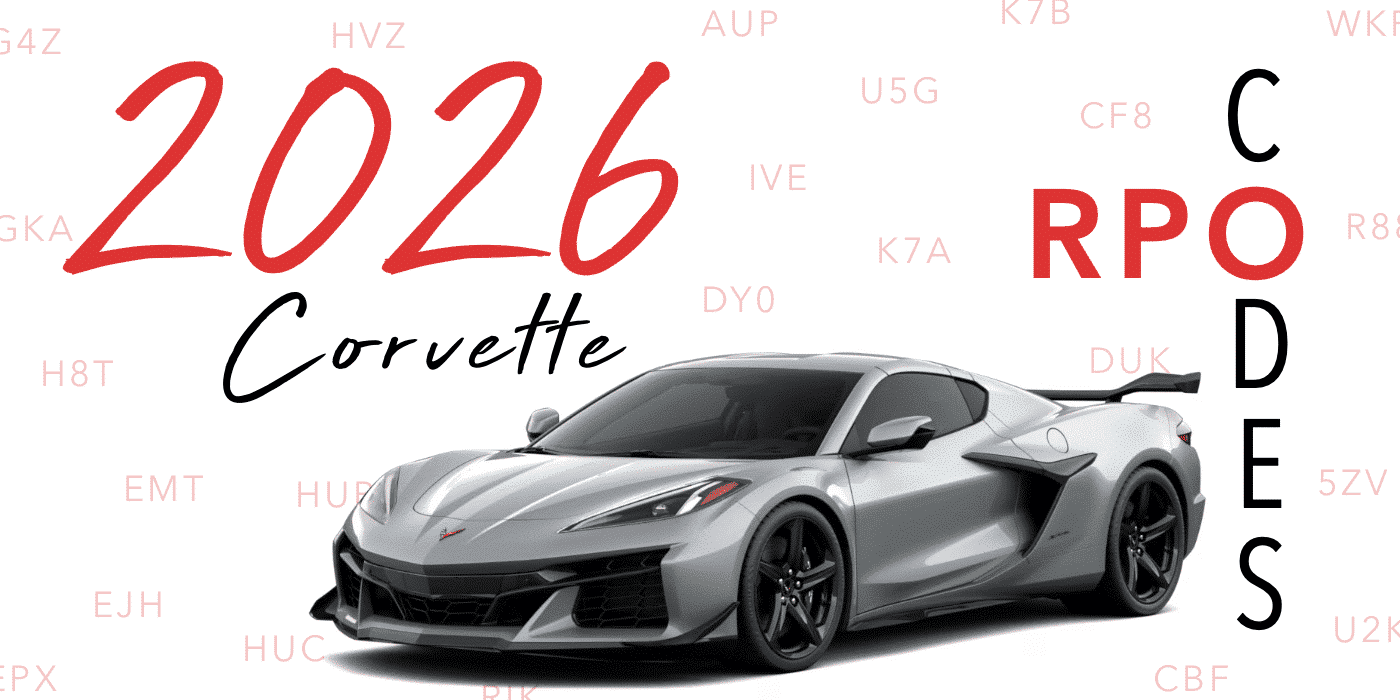 2026 Corvette RPO Codes Banner