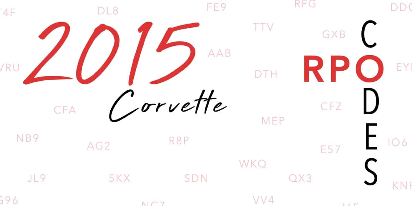 2015 Corvette RPO Codes Banner