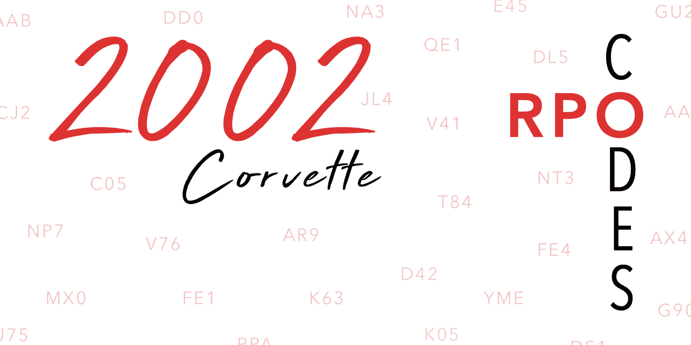 2002 Corvette RPO Codes Banner
