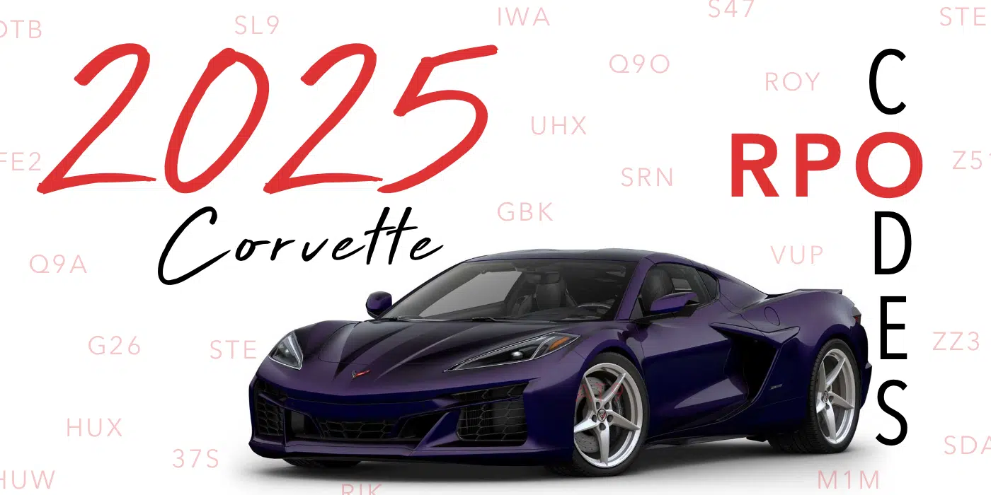 2025 Corvette RPO Codes Banner