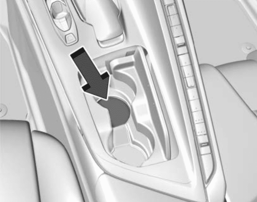 This image shoes the location of the Backup Transmitter/Key Fob Pocket in a C8 Corvette.