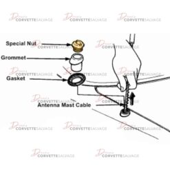 C4 Used Antenna Mast Nut 1993-1996
