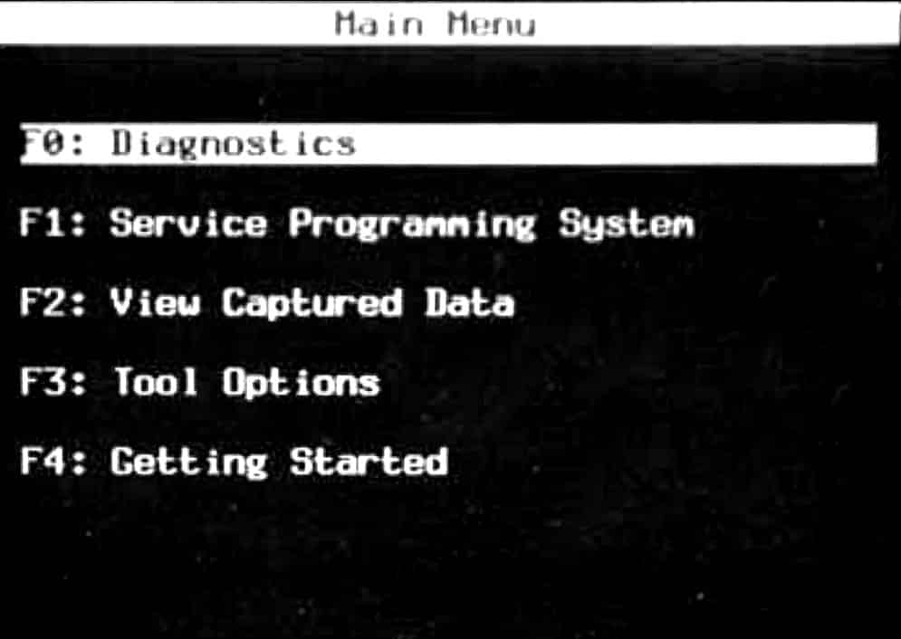GM Tech II Main Menu