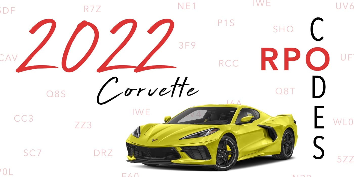 2022 Corvette RPO Codes